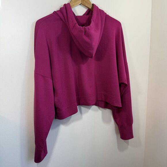 Happily Grey Pullover Hoodie Size Large Cropped Purple Women's Super Soft - Picture 6 of 11